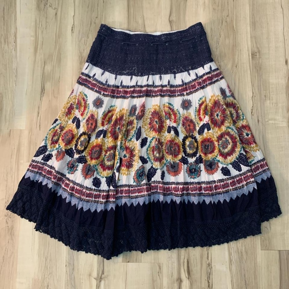 Monroe & Main floral maxi skirk with lace trim boho Size Large - Picture 3 of 5